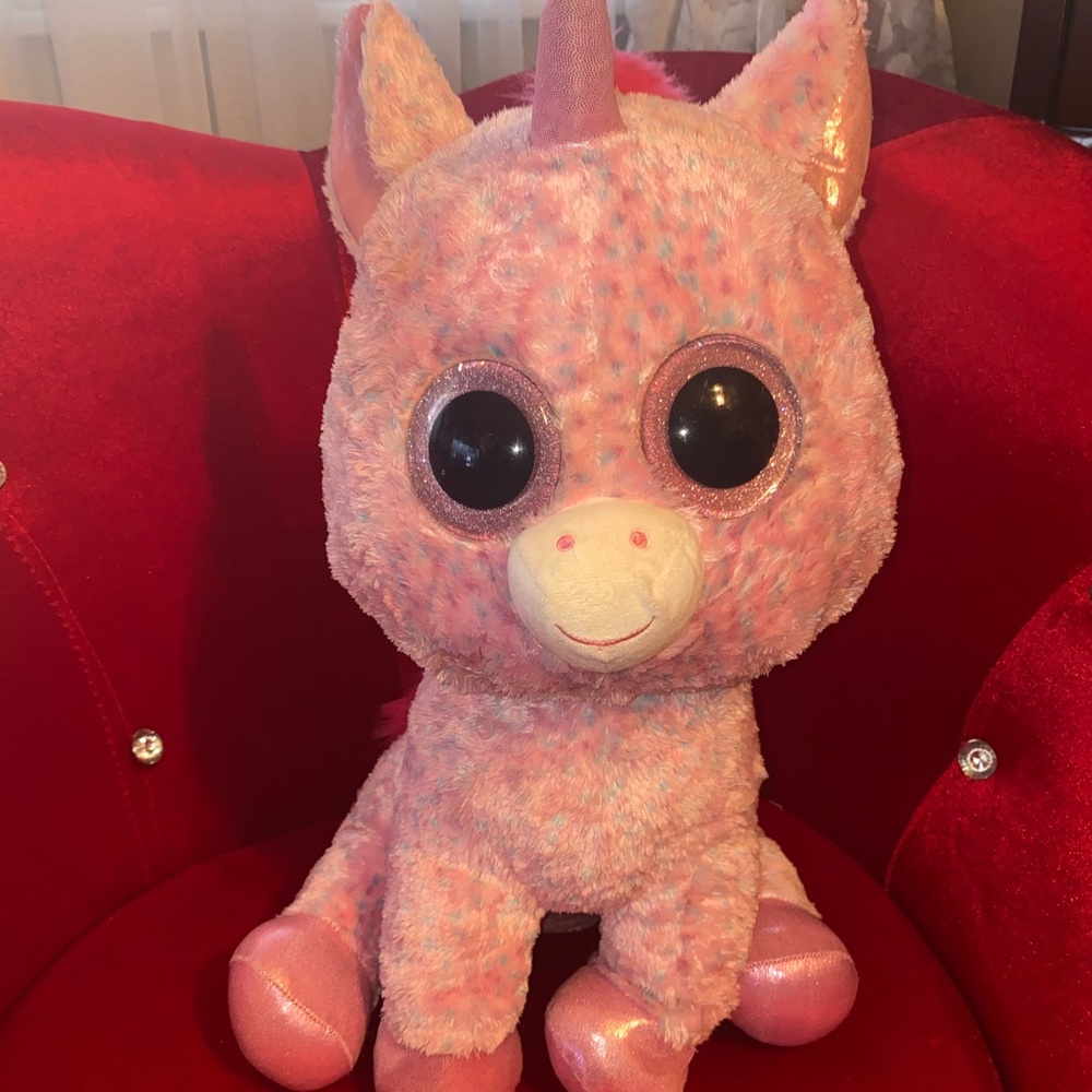 Vintage Pink Large Unicorn Beanie Baby